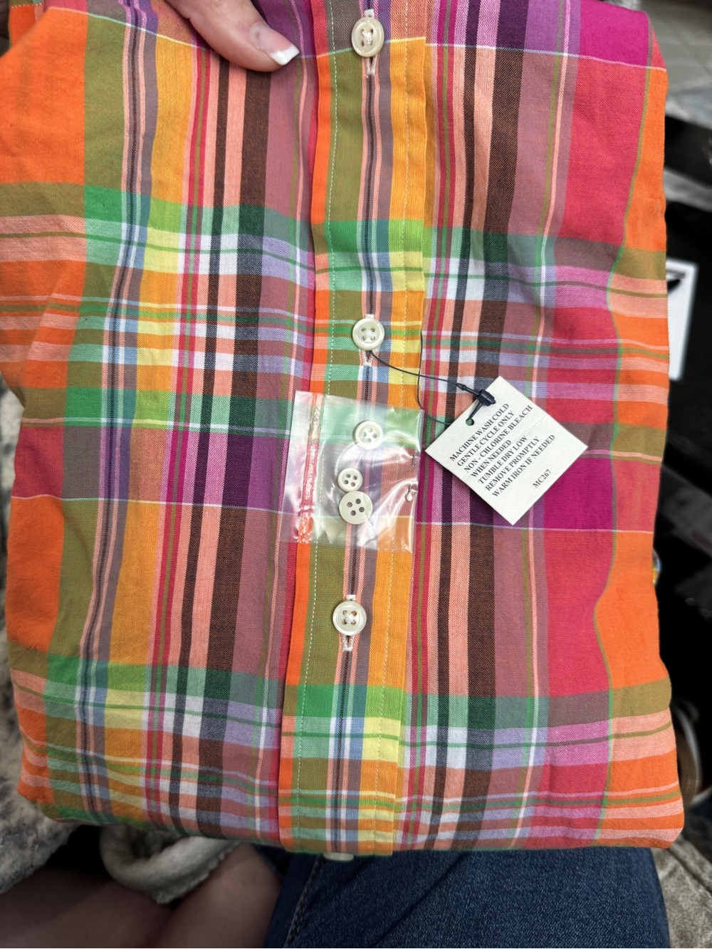 NEW XL Ralph Lauren Men’s Orange Pink Plaid Button-Down Custom fit Shirt - Picture 9 of 11